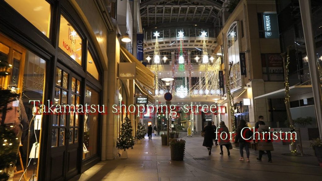 Takamatsu shopping street for Christmas Walking Tour (4K Video Ultra HD)JAPAN Takamatsu shopping street for Christmas Walking Tour (4K Video Ultra HD)JAPAN