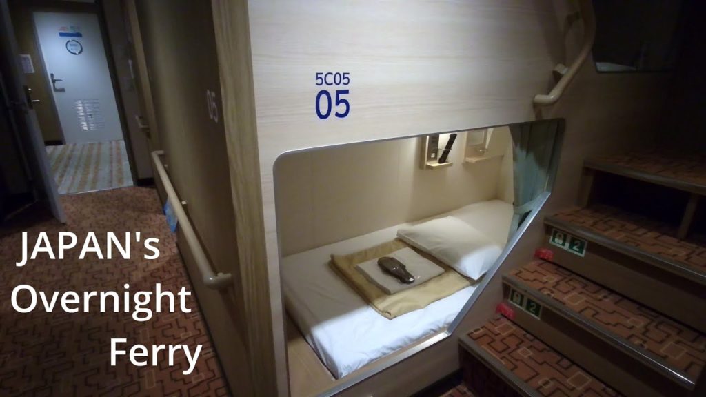 [Japan’s Overnight Ferry] 19 Hour Travel Capsule Hotel Room｜Sunflower