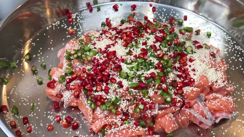 Raw seafood in spicy fish sauce. Thai Street food. Raw seafood in spicy fish sauce. Thai Street food.