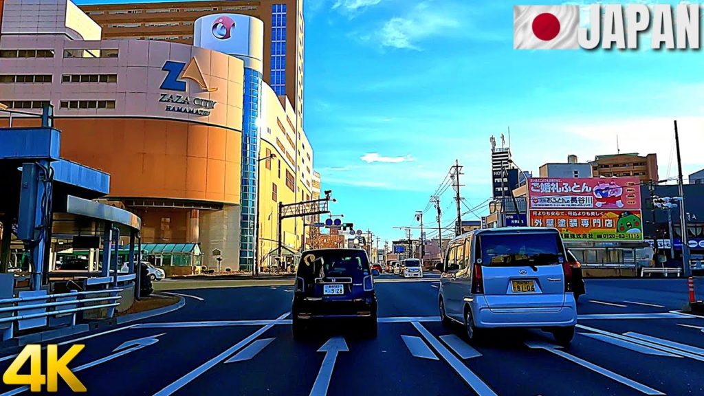 🏙️[4K] From downtown HAMAMATSU  to 🍰Sweets Bank, Driving tour Shizuoka, JAPAN, 浜松, うなぎパイ, 春華堂