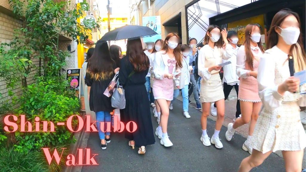 Lots of girls.Shin-Okubo Tokyo in Japan walking tour.【4K】4.2022