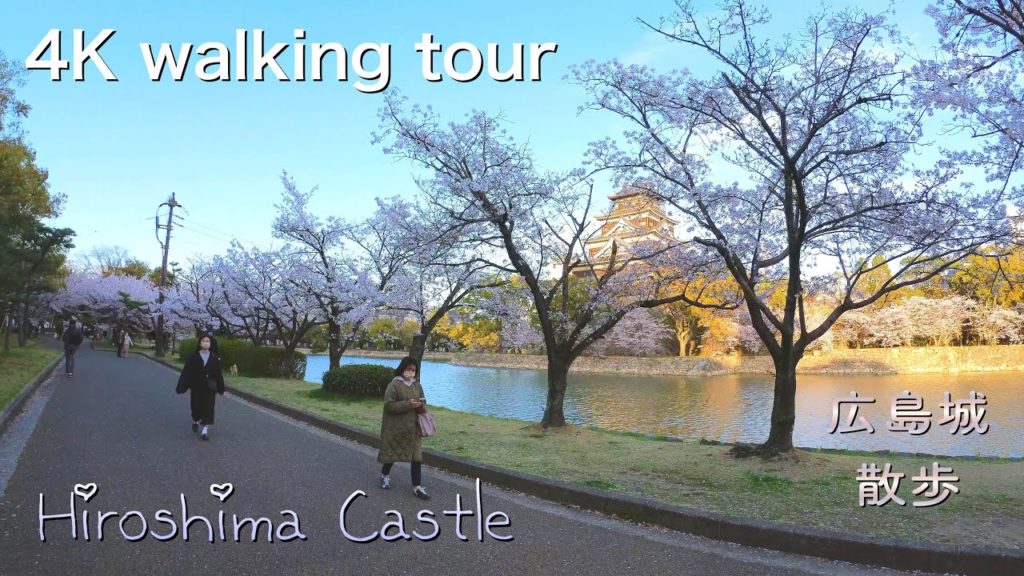 Japan 🇯🇵 Hiroshima Castle Walking tour （March 2022）insta360 one R 1 inch 桜並木を広島城まで散歩