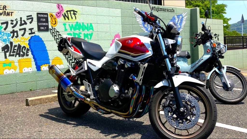 【Enjoying the best exhaust sound of cb1300sf】First visit to a Japanese rider's cafe