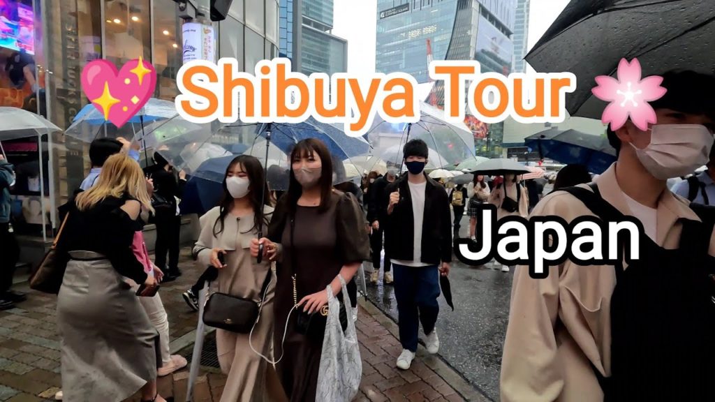 [4K] 💖 Shibuya walk in a rainy day. 🌺 Tokyo , Japan 🇯🇵. April 2022.