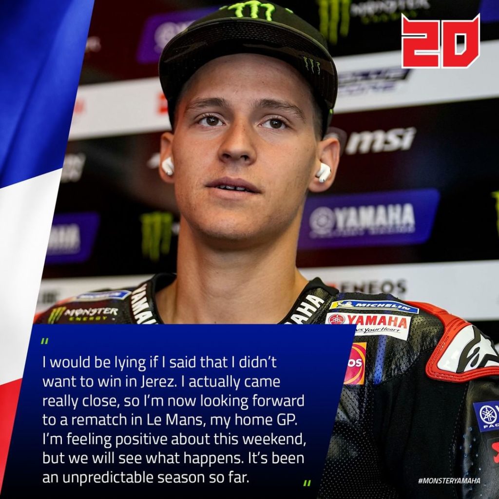 @fabioquartararo20 enters his home GP as the championship leader  

#MonsterYama...