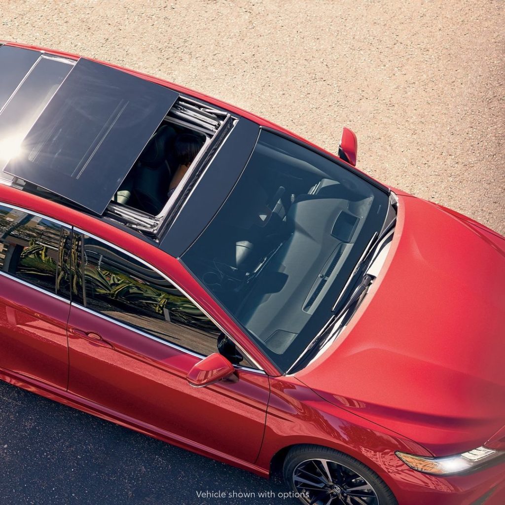 Onlookers rejoice. Nothing attracts attention like Supersonic Red. #Camry #LetsG...