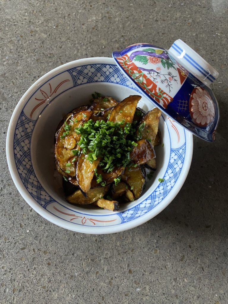 Eggplant donburi