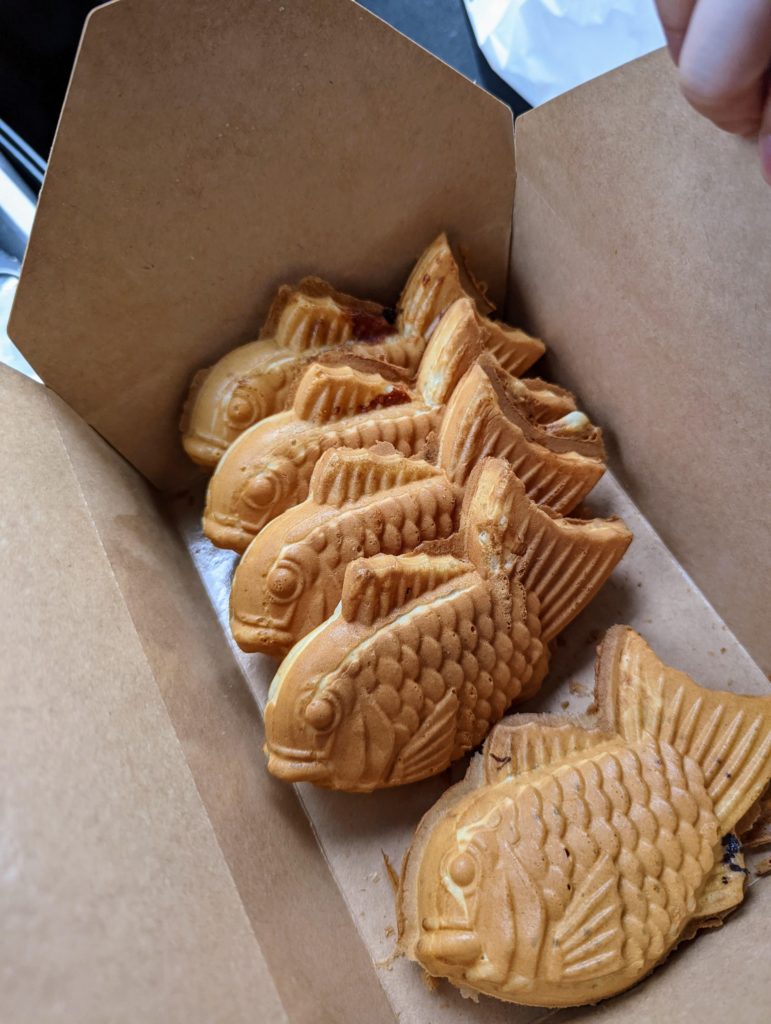 Taiyaki (nutella, azuki, and cheese)