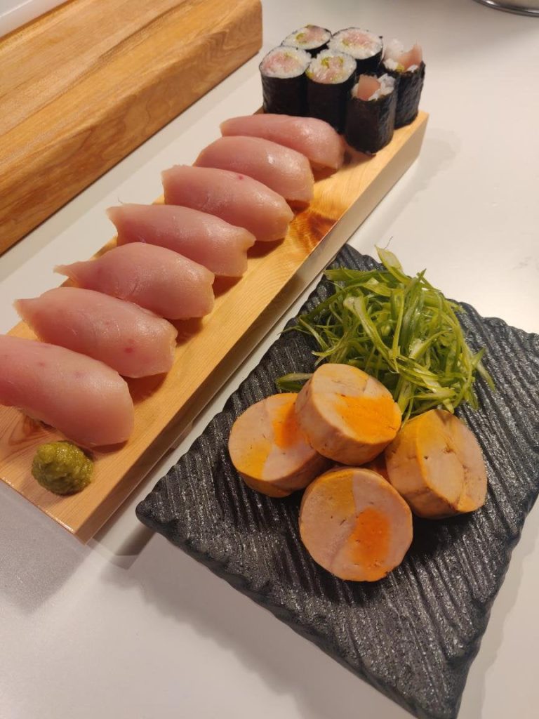Albacore and Ankimo on some new plates