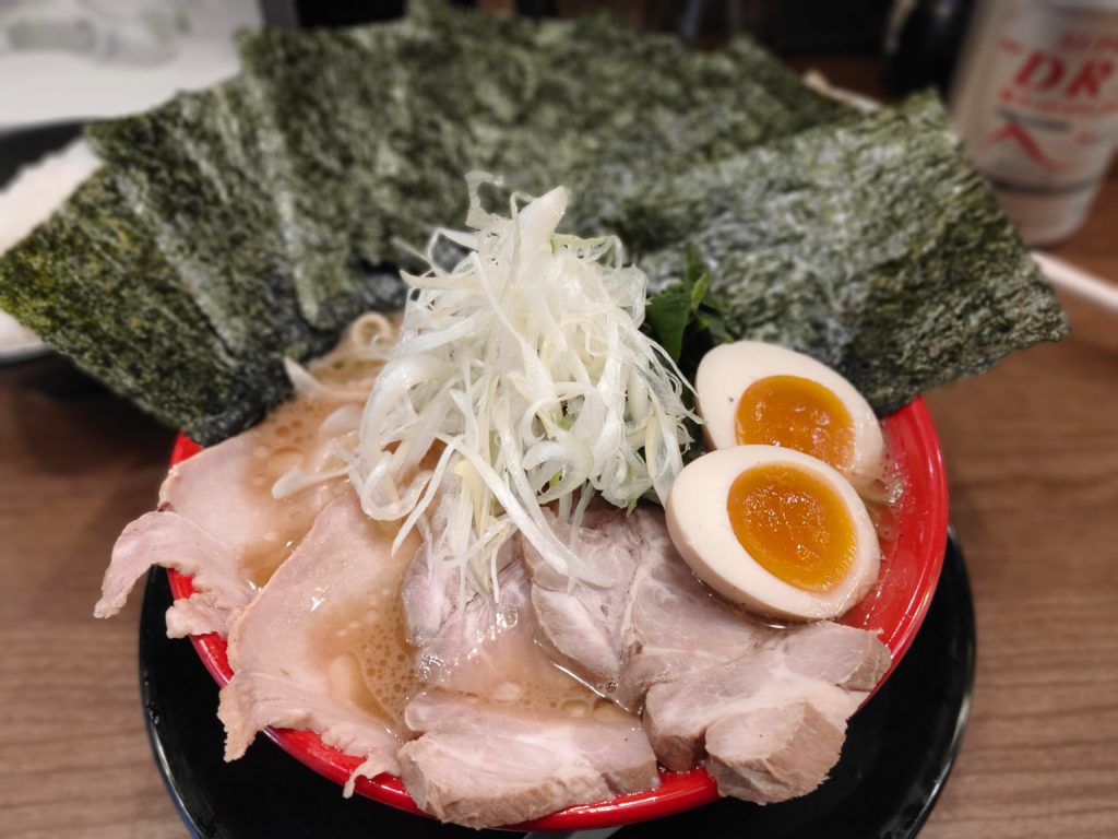 Tonkotsu shoyu ramen. Two types of chashu pork were very tasty.