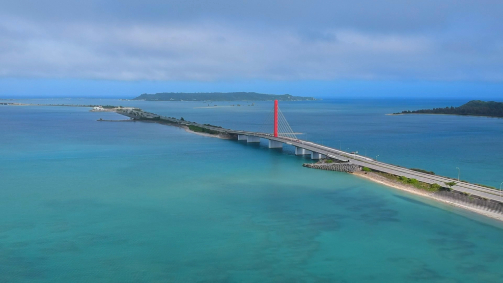 Road through the Sea （海中道路) in Okinawa