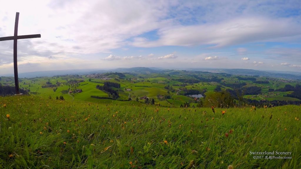 4K Menzingen Zug SWITZERLAND 丘の風景 aerialview
