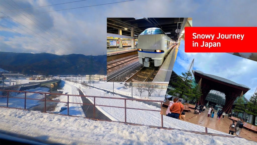 [Train window] Japan's Snowy Landscape from a Limited Express Train Window