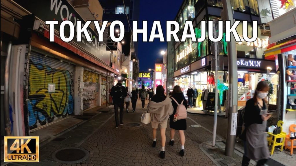 ［4K］Harajuku, Tokyo at night | Walk Japan, 2021 Feb