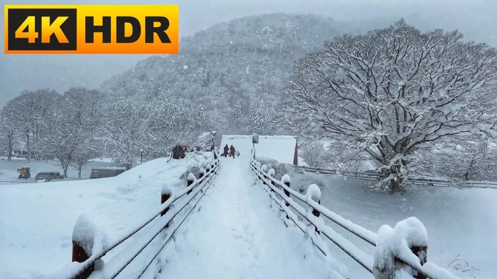 Deai Bridge: Winter in Shirakawa-Go (白川郷) 2021【4K HDR】