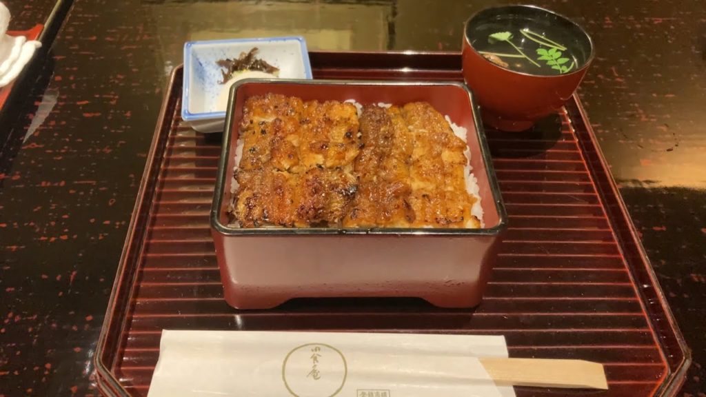 Una-juu in Japan (marinated eel over a box of rice); Japanese food