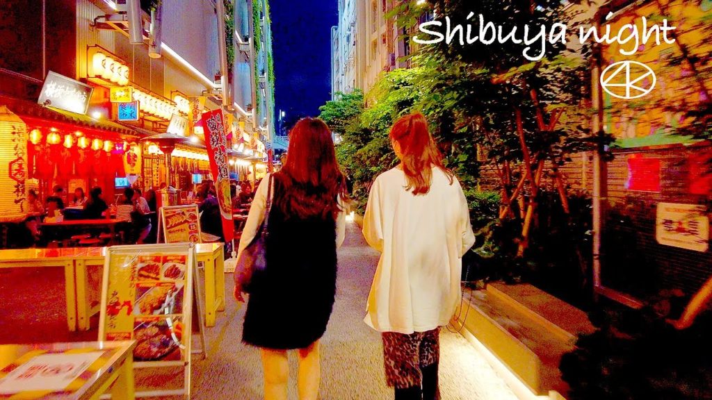 4K 平日渋谷の夜 西口歩道橋デッキからウォーキング 2022年6月東京渋谷