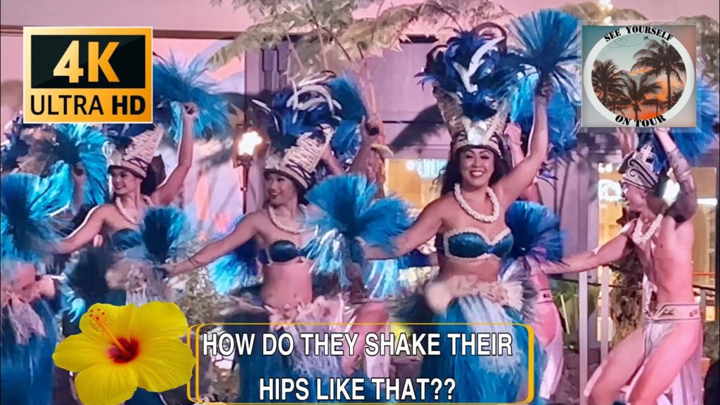 [4K] How do they shake their hips like that? Hula Dancer Show at International Market Place Hawaii