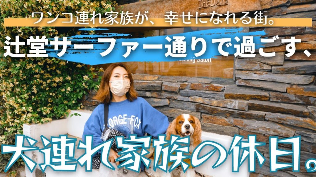 【湘南・辻堂／海カフェ】ワンコ連れ家族が幸せになれる街。辻堂サーファー通りで過ごす休日。【湘南移住暮らし/犬とキャンピングカー/ハイエース/キャバリア】