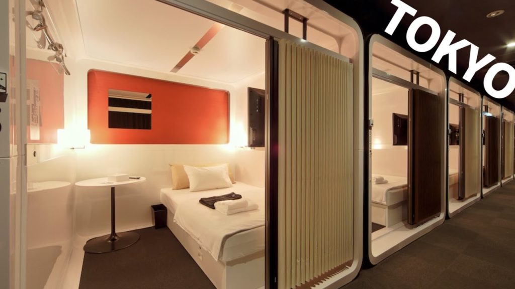 Stay at a luxurious capsule hotel in Tokyo, Japan and enjoy a standing bar 🏨🍺