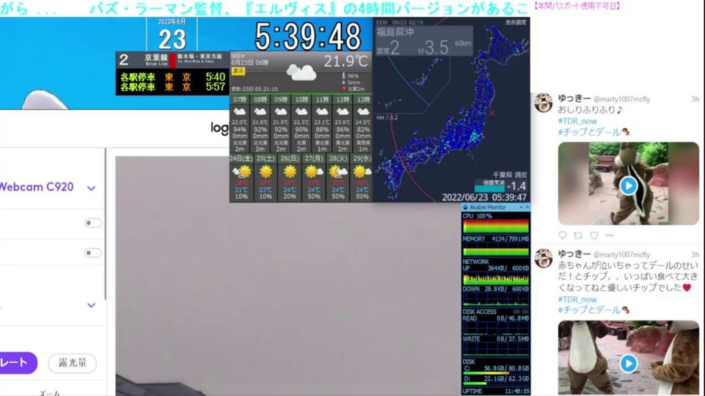【 ディズニーライブカメラ  DisneyLiveCam 】 ディズニー・ライト・ザ・ナイト ライナイ 花火 舞浜 浦安 天気 地震 鉄道 飛行機 現地情報 ディズニーランド ディズニーシー