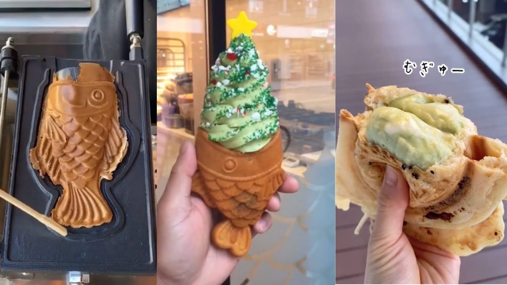 Japanese Street Food - TAIYAKI CAKE Red Bean Sweet Potato - Japanese Food - Taiyaki compilation