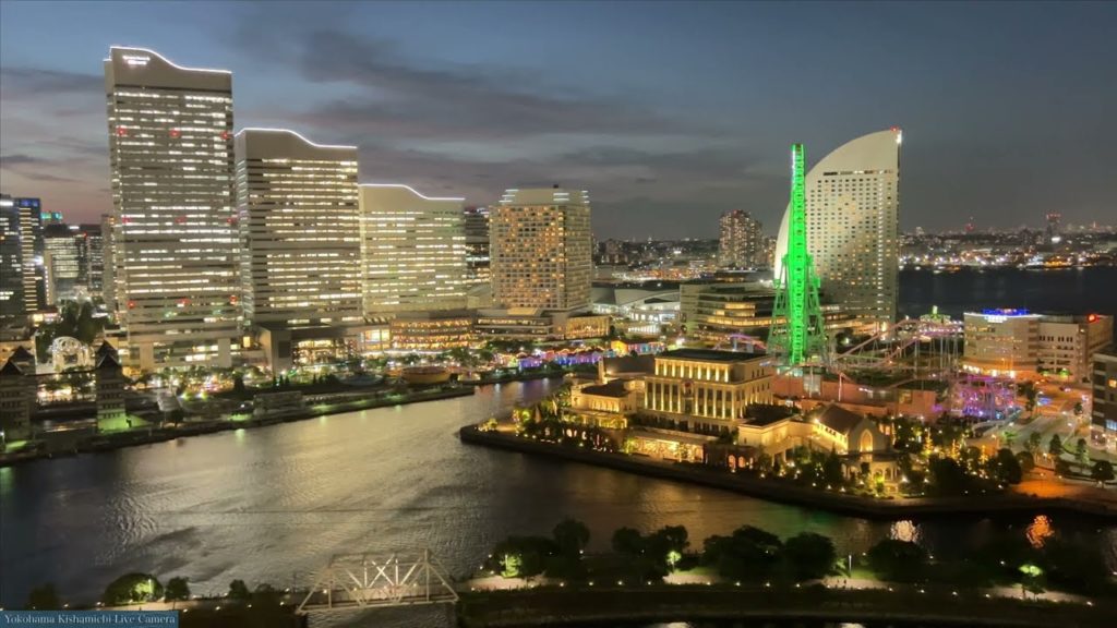 横浜みなとみらい21夜景Liveカメラ  :Yokohama Kishamichi  Live Camera , 24 June 2022