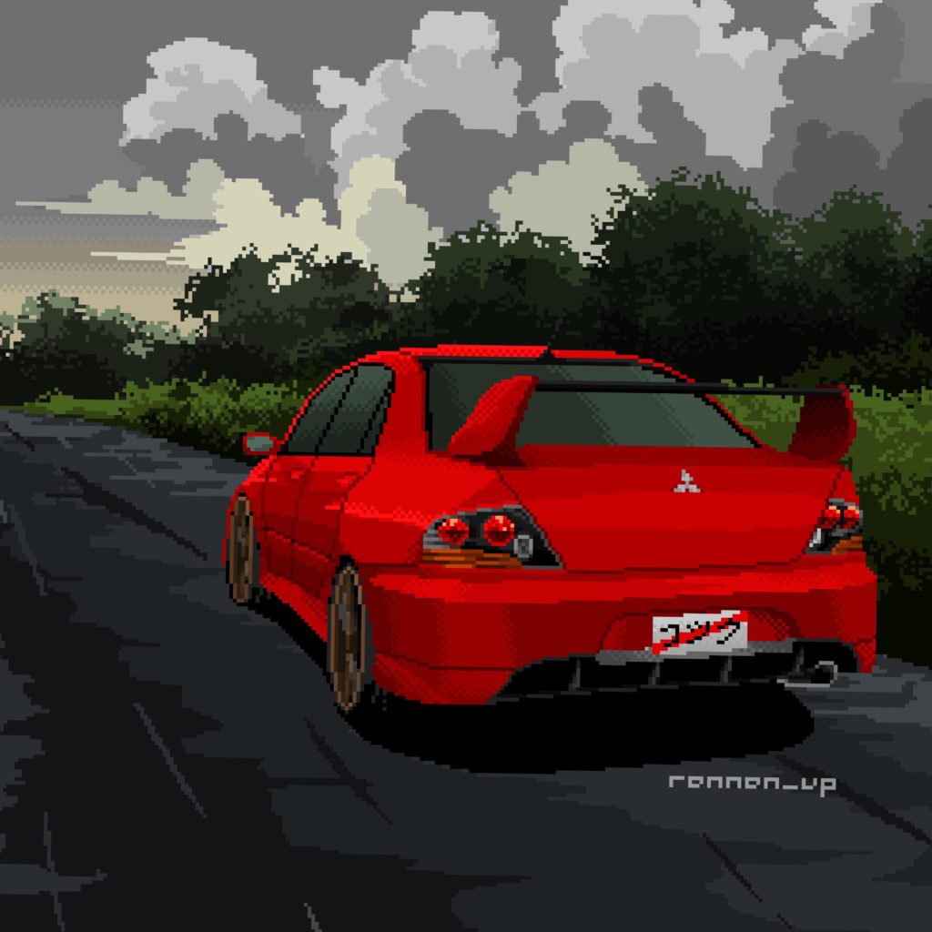 A pixel art I made on the Mitsubishi Evo9, more art on my insta: @rennen_vp