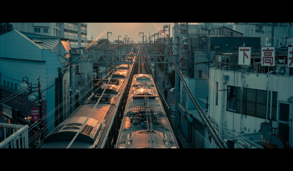 Keio Line, golden hour at Shimo-Takaido Station [OC]