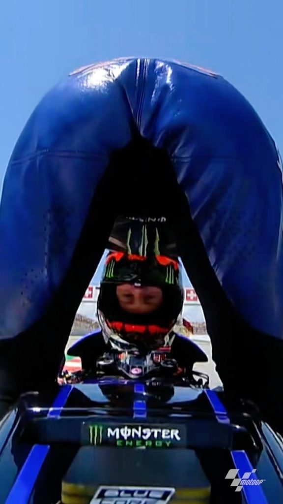 Whatever the angle, @fabioquartararo20 never misses an opportunity to celebrate ...