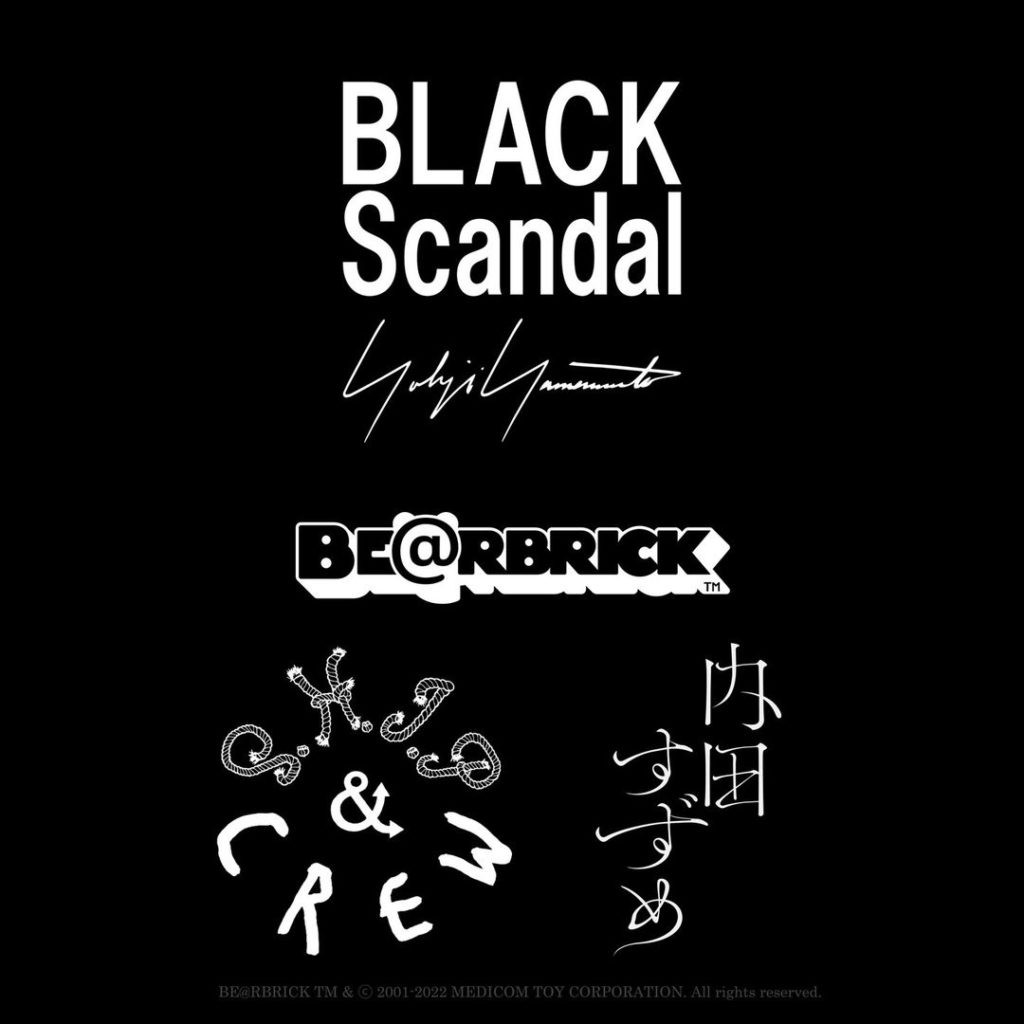 Introducing BE@RBRICK BLACK Scandal Yohji Yamamoto × 内田すずめ × S.H.I.P&crew in lim...