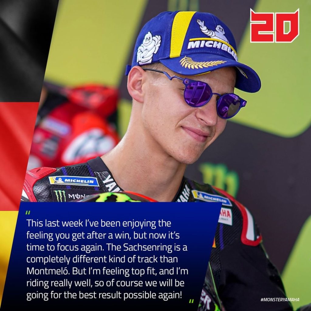 @fabioquartararo20 is aiming for another podium this weekend  #MonsterYamaha |...