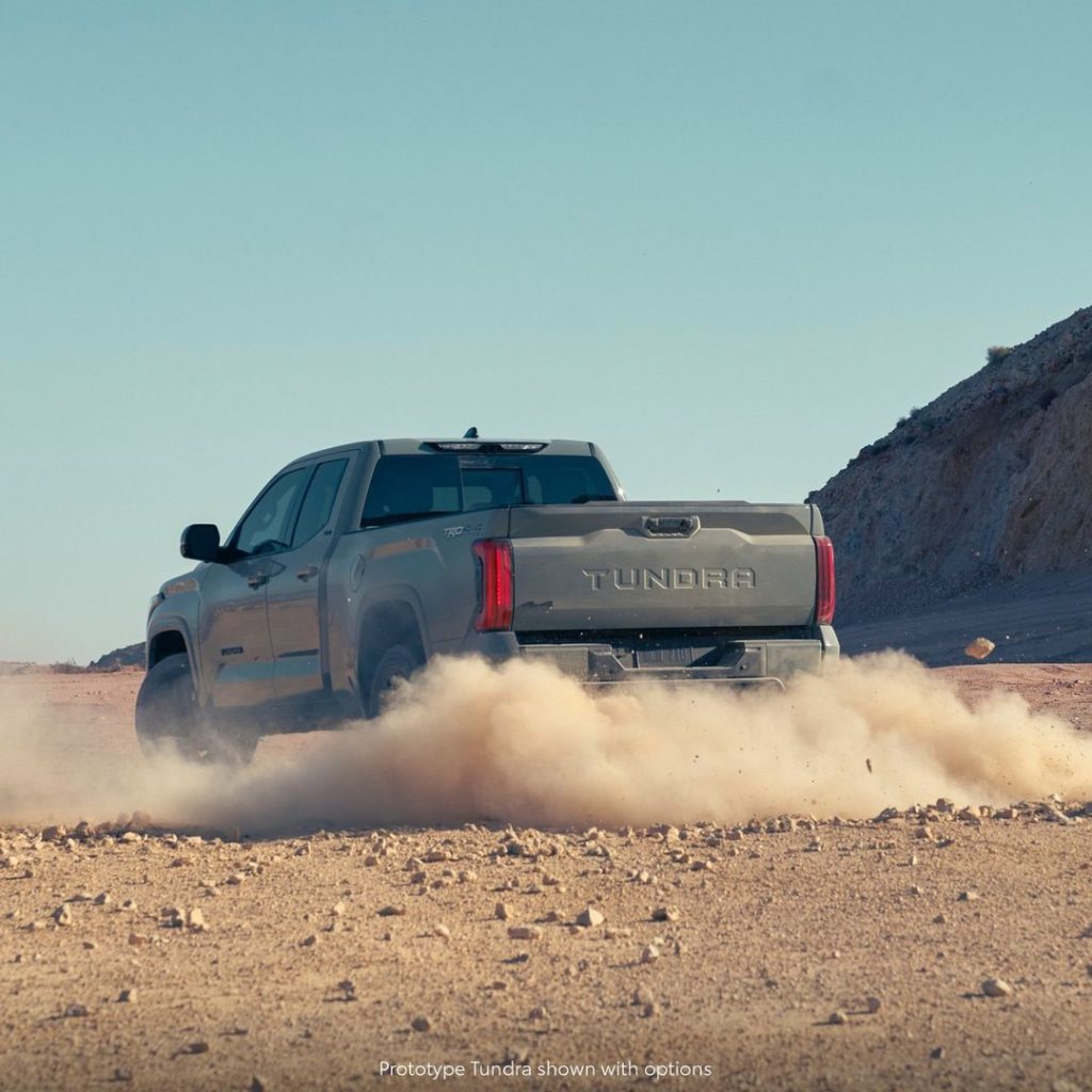 Tall and lustrous LED taillights and stamped tailgate come together to form #Tun...