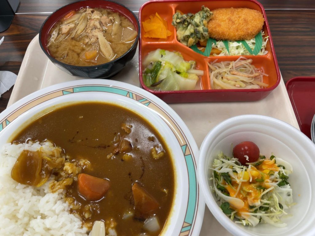 Curry set meal for 250 Yen is served at every Thursday at company cafeteria