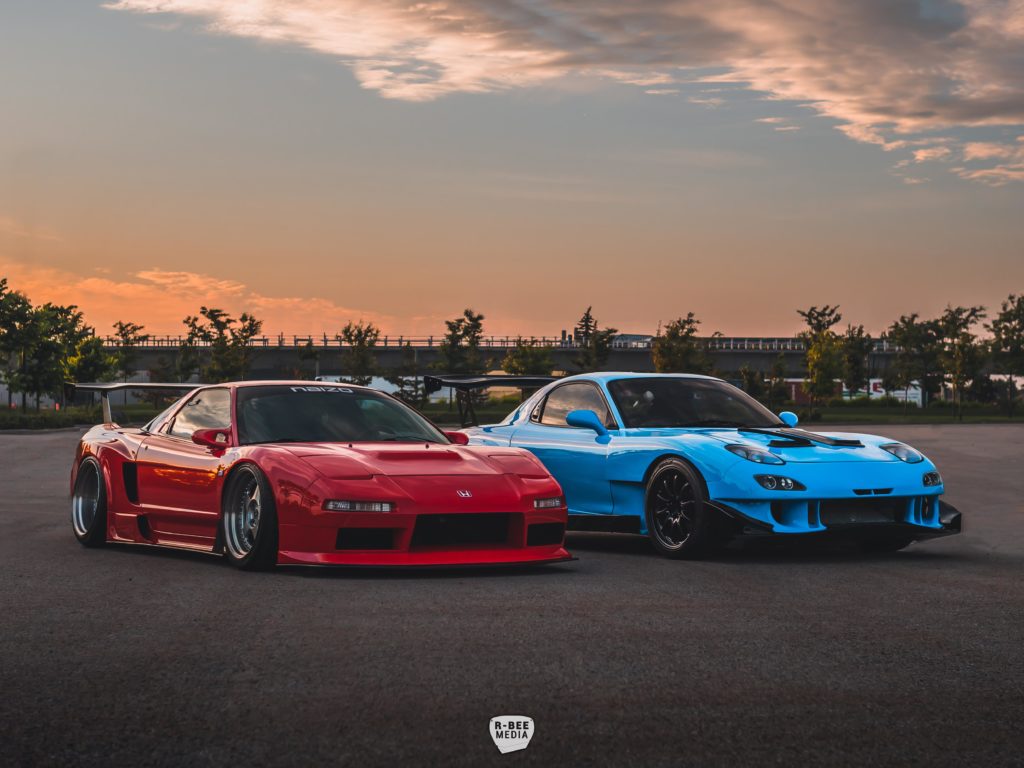 Honda NSX & Mazda RX-7 that I shot last night before a cruise [OC]