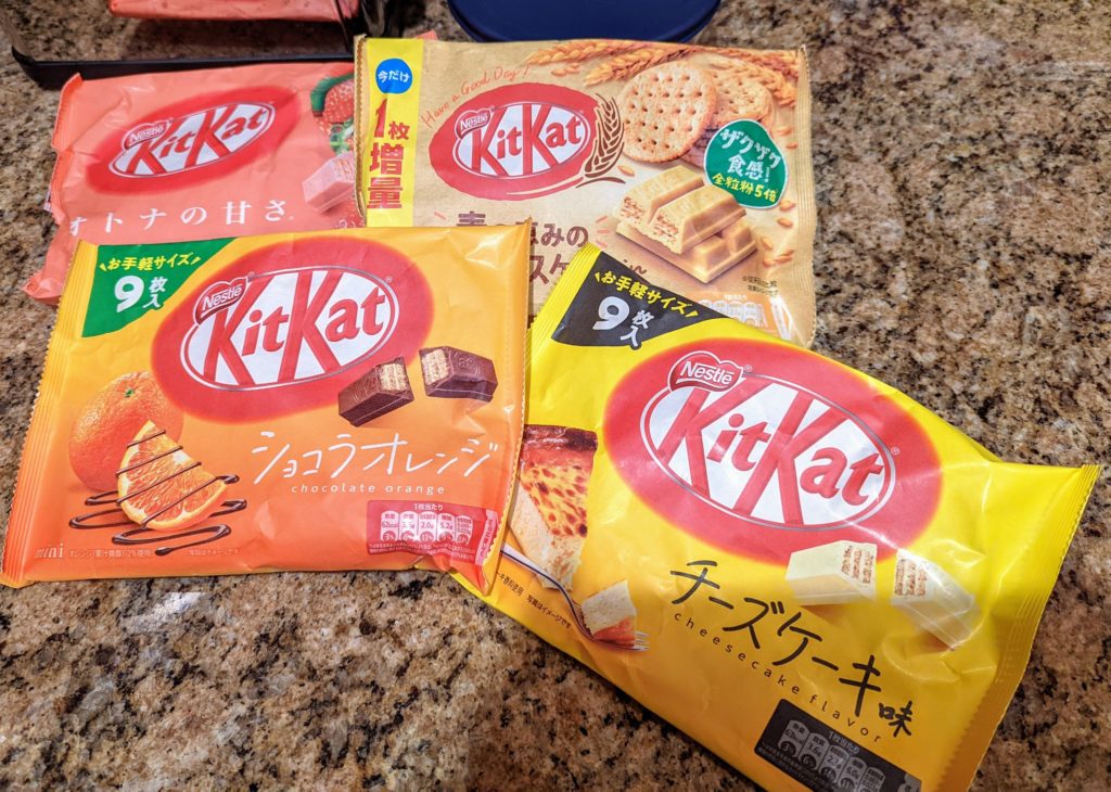 This month's kitkat flavors at the local J market