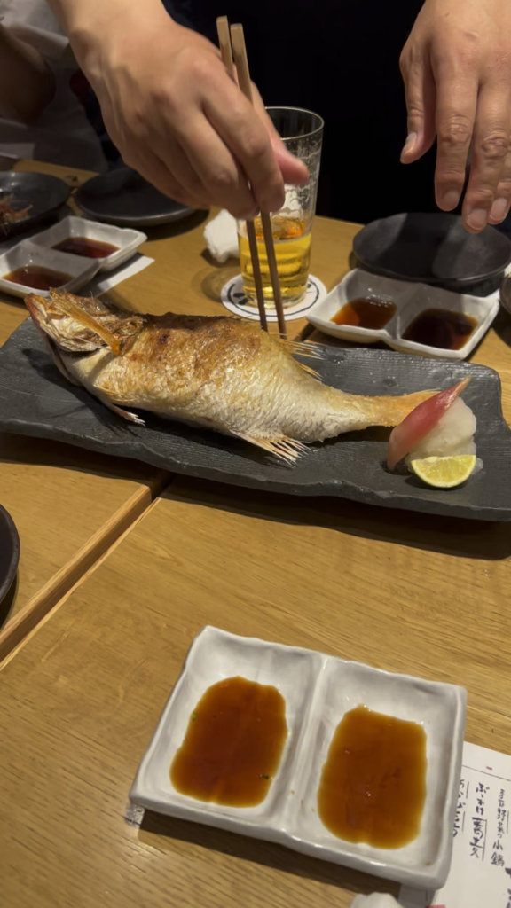 Tsukiji fish restaurant, last night