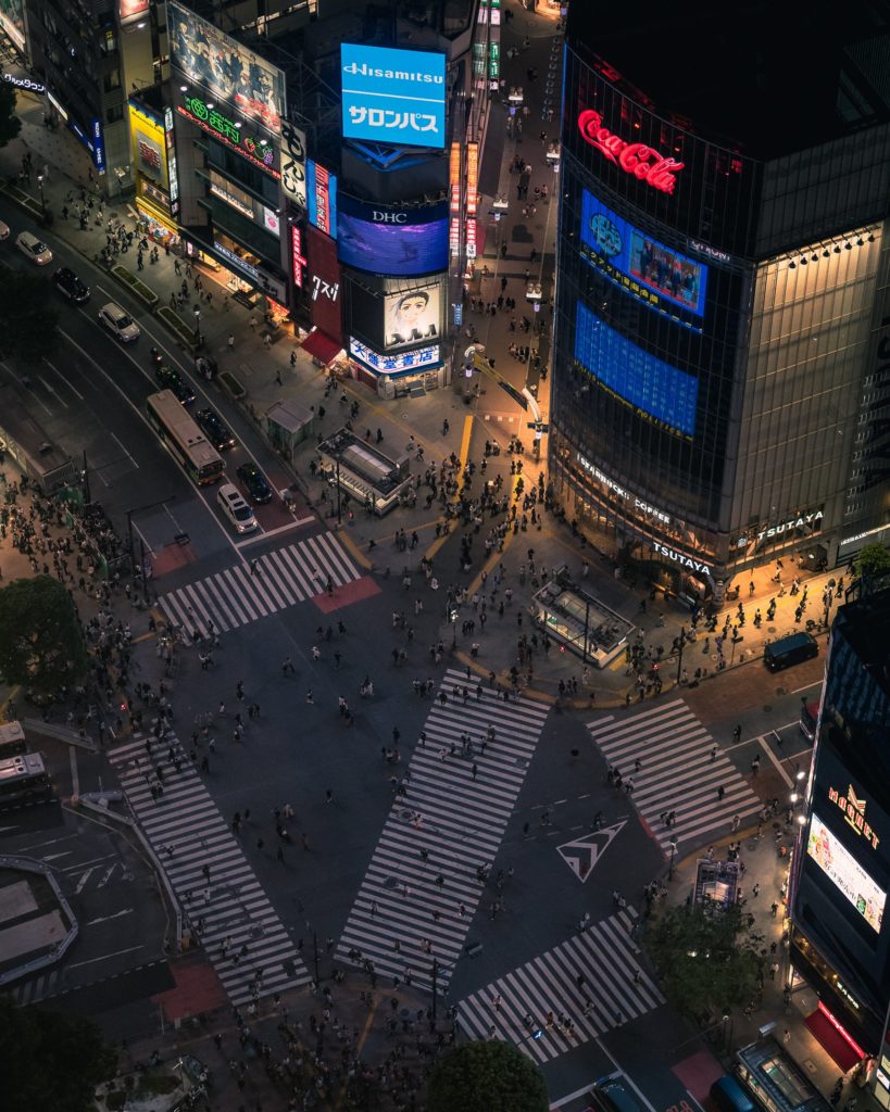 Overlooking the Shibuya Scramble from Shibuya Sky
