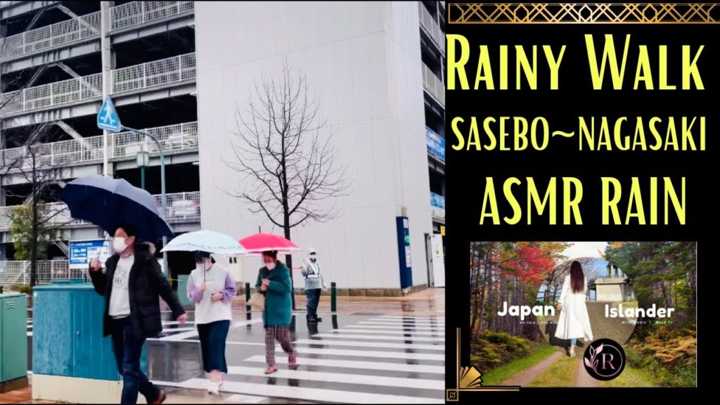 [4K HDR] RAINY WALK TOUR in SASEBO NAGASAKI |ASMR RAIN WALK |4K JAPAN WALKING TOUR 2022