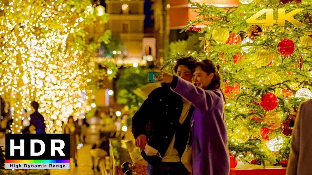 【4K HDR】Tokyo Christmas Lights - Ebisu Night Walk