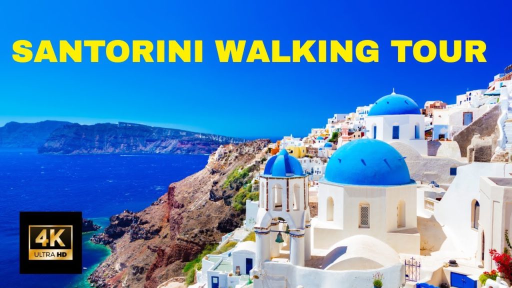 Fira Santorini 2022 walking tour 4K UHD