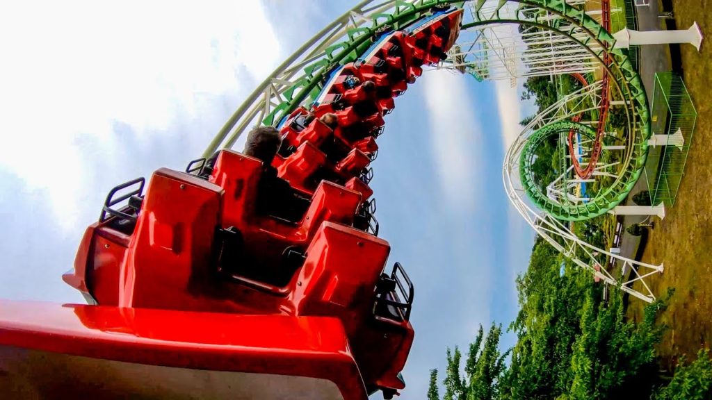 Riding the Corkscrew Roller Coaster at Benyland Japan Multi Angle Onride POV Riding the Corkscrew Roller Coaster at Benyland Japan Multi Angle Onride POV