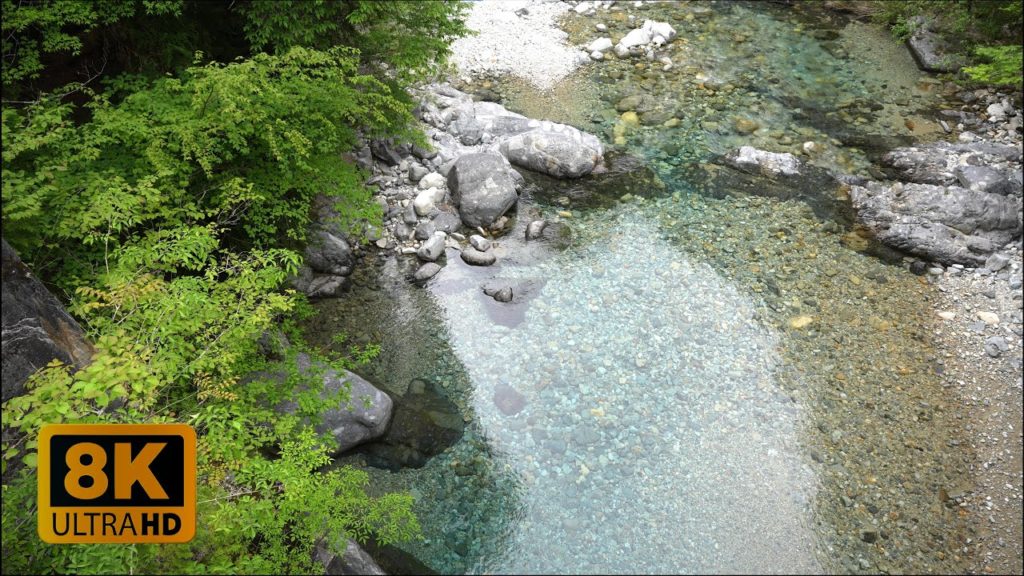 4K 8K Clear Water Stream in Atera Gorge, Nagano 2022