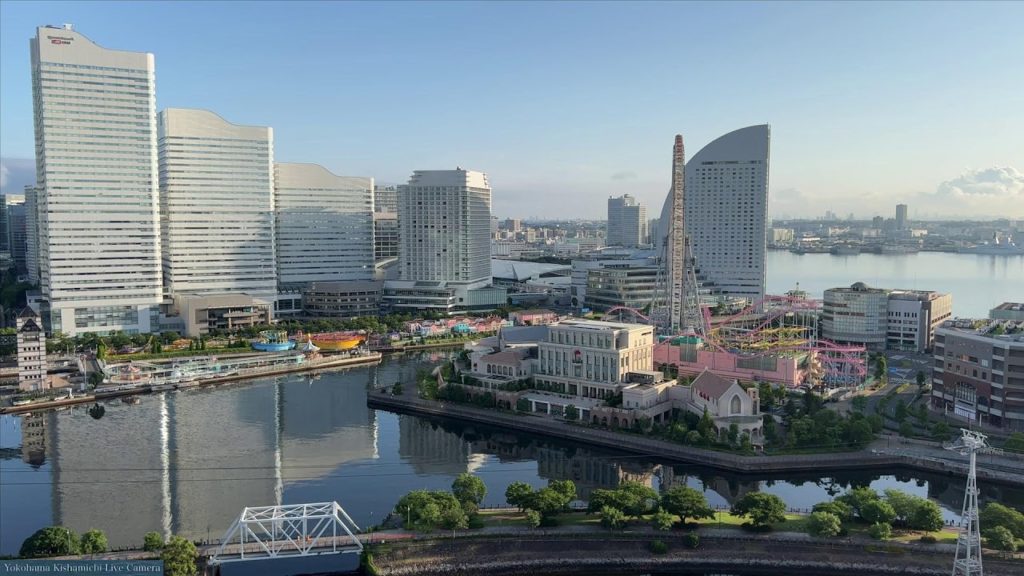 横浜みなとみらい21夜景Liveカメラ  :Yokohama Kishamichi  Live Camera , 10 July 2022