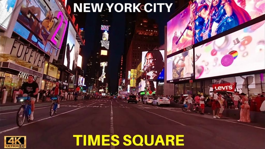 Driving Times Square New York City 4K