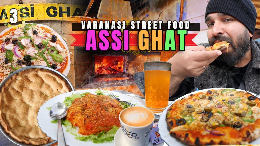 Pure VEG Varanasi Street Food at 30 Years Old PIZZERIA Vatika at Assi Ghat, Varanasi 🇮🇳 Pure VEG Varanasi Street Food at 30 Years Old PIZZERIA Vatika at Assi Ghat, Varanasi 🇮🇳
