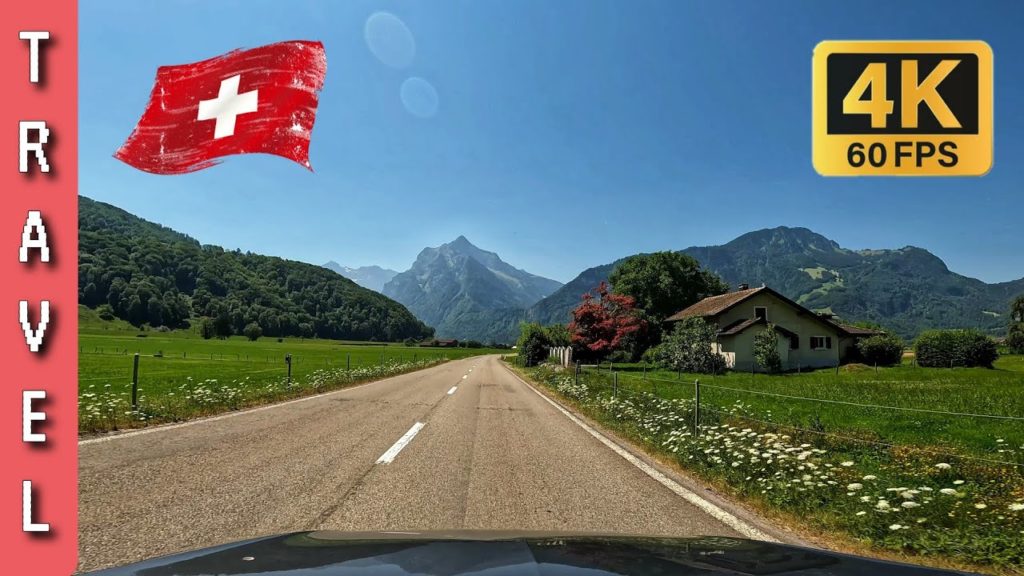 Driving in Switzerland 🇨🇭 Lake Walensee, Quarten 4K 60FPS