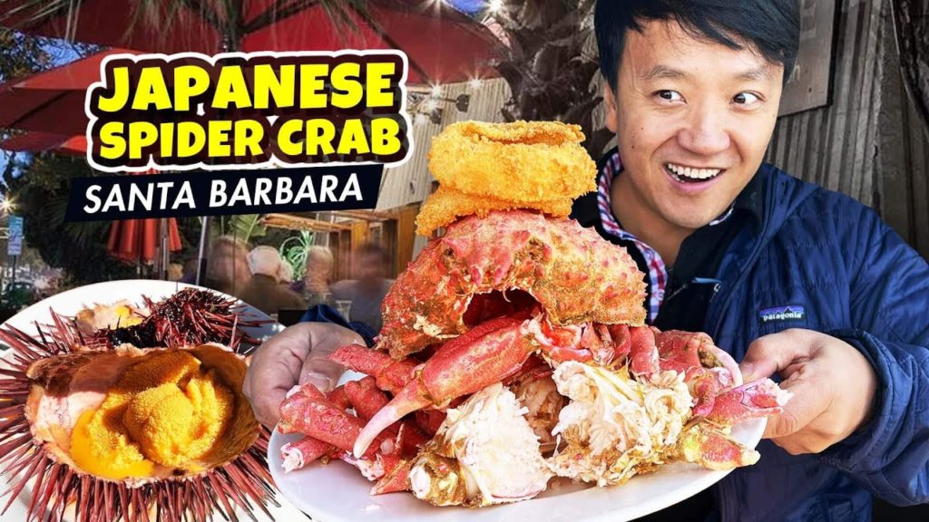 Tasting GIANT JAPANESE SPIDER CRAB & SEA URCHIN Sashimi in Santa Barbara California