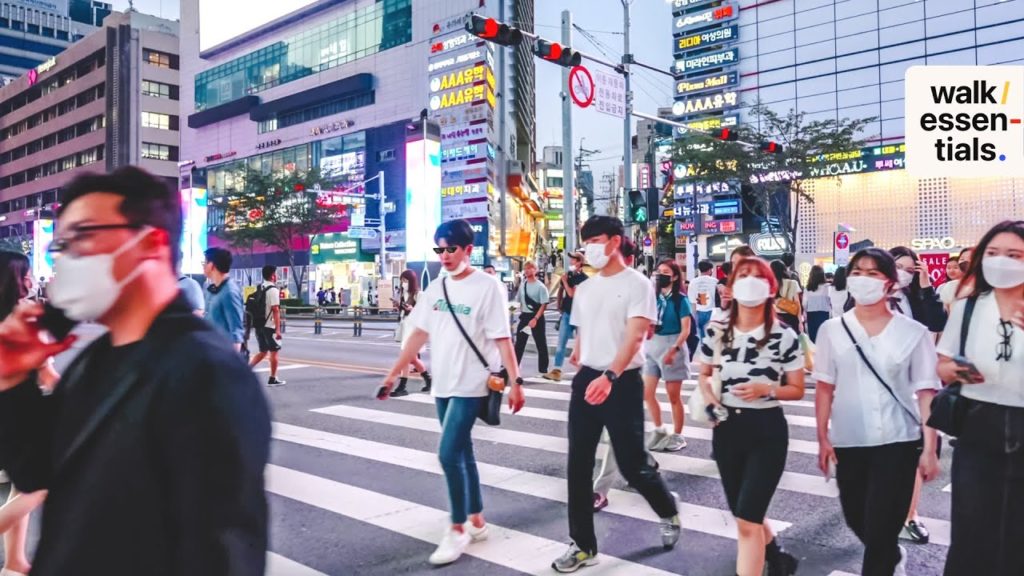 Seoul Gangnam Neighborhood Walk on Friday 🍹 Beginning of Weekend 4K ( Seoul, Korea )