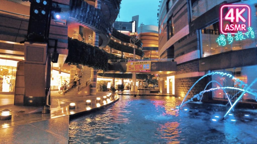 Walking in Hakata in the rain（博多雨情）☔️4K Binaural Sounds【Fukuoka】